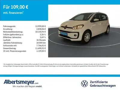 Gebraucht VW up! move up! 65 PS (47 kW) 2023 Weiß Kleinwagen