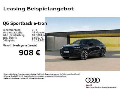 Schwarz Neu 2026 Audi Q6 Sportback e-tron S-Line SUV | 79.888 € (Superpreis)
