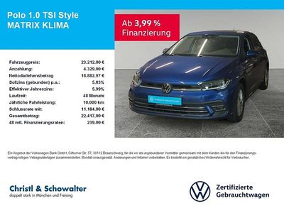 Gebraucht VW Polo Style 95 PS (69 kW) 2025 Reef blue metallic Kleinwagen