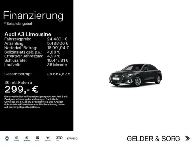 Brugt Audi A3 Advanced 150 HK (110 kW) 2022 Grå Sedan