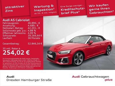 Rot Gebraucht 2024 Audi A5 Cabriolet S-Line Cabrio | 46.890 € (Guter Preis)