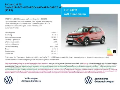 Gebraucht VW T-Cross Goal 95 PS (69 kW) 2025 Rot SUV