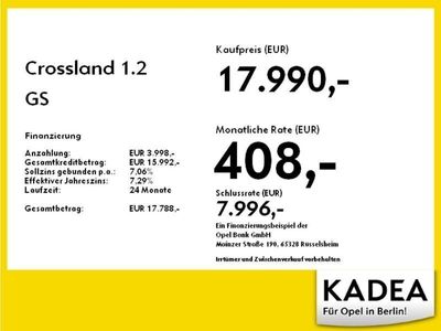 gebraucht Opel Crossland 1.2 GS SportAGR,SpurH,17''LM,LED,DAB +