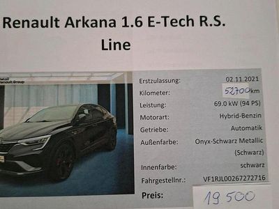 Gebraucht Renault Arkana R.S. 94 PS (69 kW) 2021 Schwarz SUV