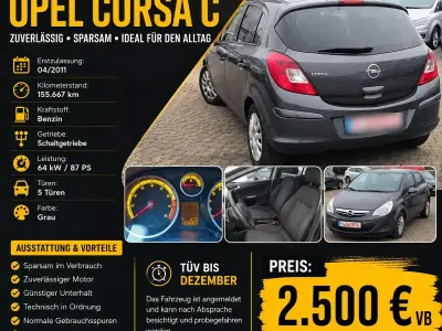 Gebraucht Opel Corsa 87 PS (63 kW) 2011 Grau Kleinwagen