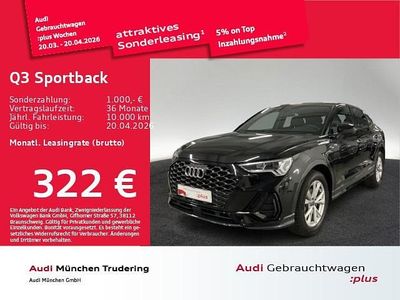 Gebraucht Audi Q3 Sportback S-Line 150 PS (110 kW) 2025 Schwarz SUV