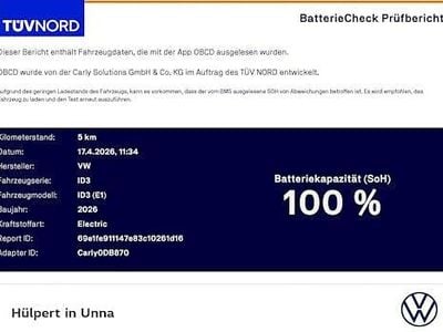 Uusi VW ID.3 Pure 125 kW (170 HP) 2026 Musta Viistoperä