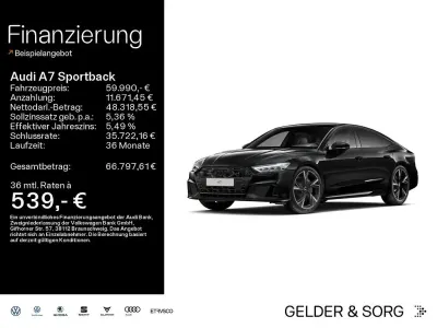 Gebraucht Audi A7 S-Line 299 PS (219 kW) 2025 Mythosschwarz metallic Limousine