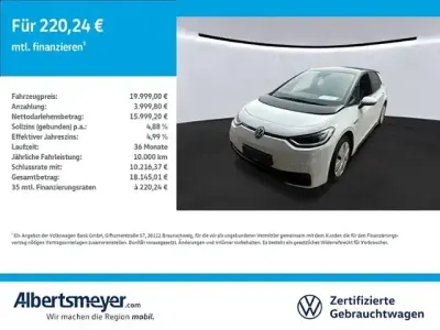 Gebraucht VW ID.3 Pure 80 kW (110 PS) 2021 Weiß Kleinwagen