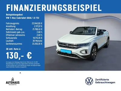 Gebraucht VW T-Roc Cabriolet Goal 116 PS (85 kW) 2025 Weiß Cabrio