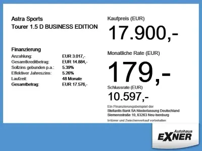 Gebraucht Opel Astra Business Edition 131 PS (96 kW) 2024 Schwarz perla nera Kleinwagen