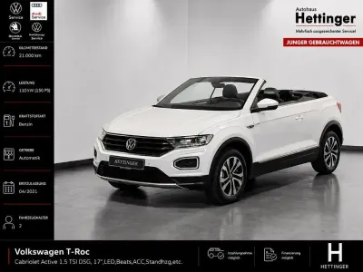 Gebraucht VW T-Roc Cabriolet Active 150 PS (110 kW) 2021 Weiß Cabrio