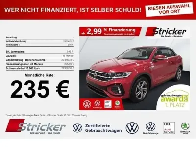 Używany VW T-Roc Cabriolet R-line 150 KM (110 kW) 2025 Czerwony Kabriolet