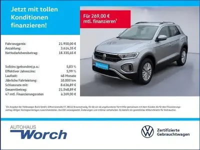 Używany VW T-Roc Life 150 KM (110 kW) 2022 Srebrny SUV
