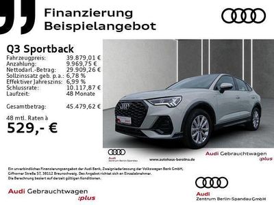Gebraucht Audi Q3 Sportback S-Line 190 PS (139 kW) 2023 Silber SUV