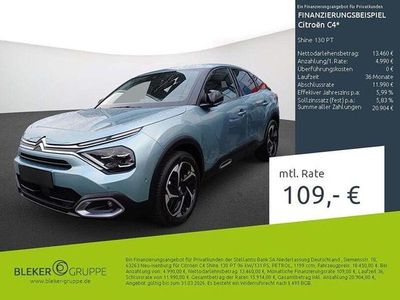 Gebraucht Citroën C4 Shine 131 PS (96 kW) 2023 Lackierung olbia blau/typ aussenverkleidung metalliclackierung Limousine