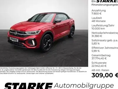 Nowe VW T-Roc Cabriolet R-line 150 KM (110 kW) 2026 Czerwony Kabriolet