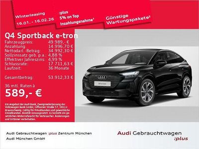 Schwarz Gebraucht 2025 Audi Q4 Sportback e-tron S-Line SUV | 49.989 € (Fairer Preis)