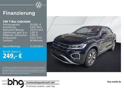 Gebraucht VW T-Roc Cabriolet Goal 116 PS (85 kW) 2025 Deep black perleffekt/schwarz Cabrio
