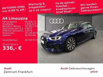 Gebraucht Audi A4 S-Line 204 PS (150 kW) 2022 Blau Limousine