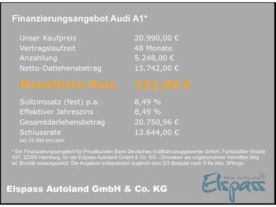 gebraucht Audi A1 Sportback AUTOMATIK DIG-DISPLAY SHZ PDC vo+hi BLUETOOTH