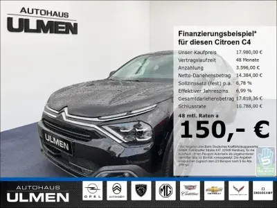 Gebraucht Citroën C4 PureTech 131 PS (96 kW) 2023 Schwarz Limousine