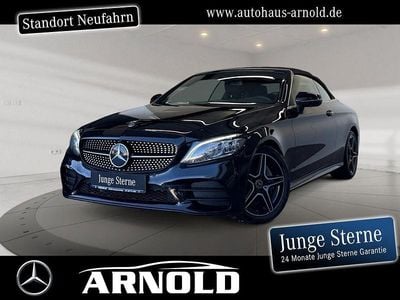 Obsidianschwarz (metallic) Gebraucht 2020 Mercedes C300 AMG line Cabrio | 39.900 € (Fairer Preis)