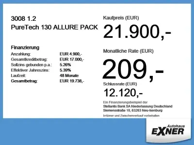 Gebraucht Peugeot 3008 Allure 131 PS (96 kW) 2024 Platinum grau SUV