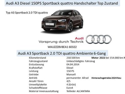 Gebraucht Audi A3 Ambiente 150 PS (110 kW) 2014 Braun Limousine
