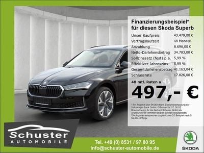 Onyxschwarz metallic Gebraucht 2024 Skoda Superb Selection Kombi | 43.479 € (Fairer Preis)