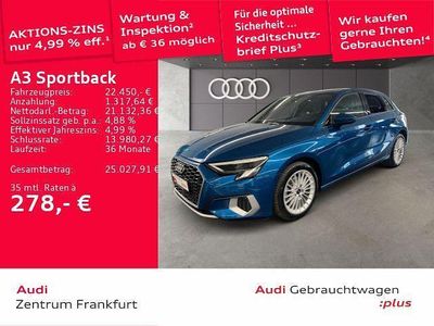 Usata Audi A3 Advanced 110 CV (80 kW) 2023 Blu Berlina