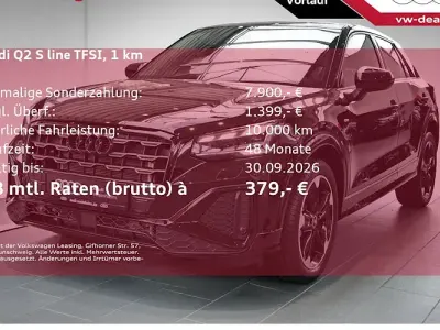 Neu Audi Q2 S-Line 150 PS (110 kW) 2026 Schwarz SUV