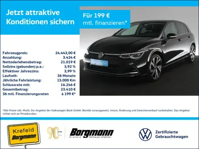 Gebraucht VW Golf VIII Style 150 PS (110 kW) 2023 Schwarz / deep black Limousine