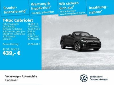 Gebraucht VW T-Roc Cabriolet R-line 150 PS (110 kW) 2025 Deep black perleffekt/schwarz Cabrio