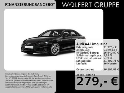 Mythosschwarz metallic Gebraucht 2023 Audi A4 S-Line Limousine | 31.970 € (Guter Preis)