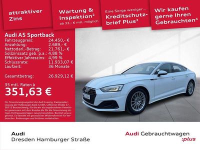 Ibisweiß Gebraucht 2021 Audi A5 Sportback Ambiente Kleinwagen | 24.450 € (Superpreis)