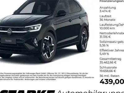Nowe VW Taigo R-line 150 KM (110 kW) 2026 Czarny SUV