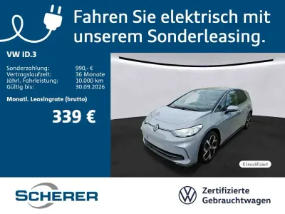 Gebraucht VW ID.3 Pro 150 kW (204 PS) 2024 Mondsteingrau / schwarz Kleinwagen