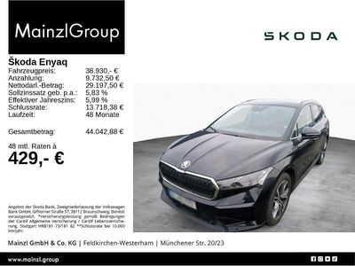 Schwarz Gebraucht 2023 Skoda Enyaq iV Loft SUV | 38.930 € (Fairer Preis)