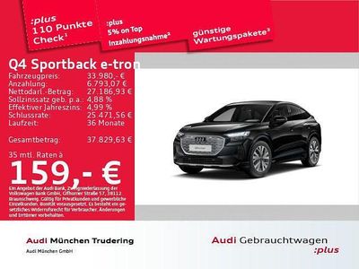Mythosschwarz metallic Gebraucht 2023 Audi Q4 Sportback e-tron Ambiente SUV | 33.751 € (Fairer Preis)