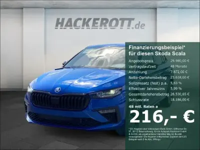 Neu Skoda Scala Drive 150 PS (110 kW) 2025 Blau Kleinwagen