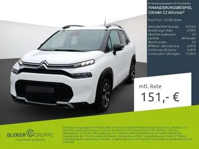 Gebraucht Citroën C3 Aircross Shine 110 PS (80 kW) 2023 Lack weiss banquise/typ aussenverkleidung spiegel flach standard SUV
