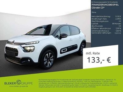 Gebraucht Citroën C3 Shine 82 PS (60 kW) 2023 Lack weiss banquise/deckende lackierung Kleinwagen