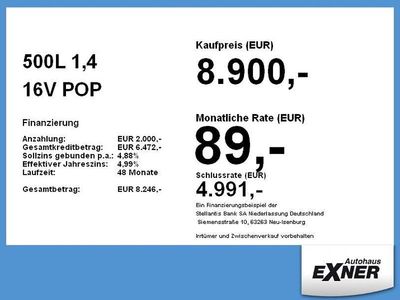 Gebraucht Fiat 500L Pop Star 95 PS (69 kW) 2014 Weiß Van / Kleinbus