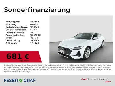Gebraucht Audi A5 Sport 204 PS (150 kW) 2025 Gletscherweiß Limousine