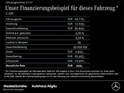 Gebraucht Mercedes C200 AMG 204 PS (150 kW) 2024 Obsidianschwarz Limousine