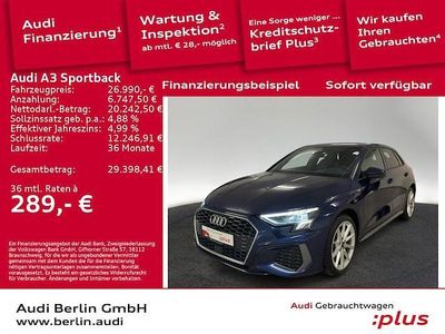 Gebraucht Audi A3 Sportback e-tron S-Line 204 PS (150 kW) 2023 Navarrablau metallic Kleinwagen