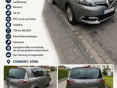 Gebraucht Renault Scenic E-Tech 116 PS (85 kW) 2014 Grau Van / Kleinbus