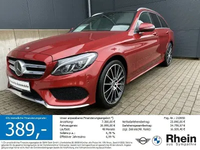 Używany Mercedes C400 AMG line 333 KM (244 kW) 2018 Czerwony Sedan/Limuzyna