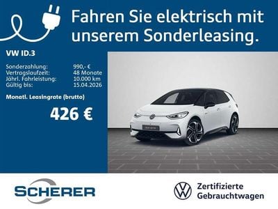 Gebraucht VW ID.3 GTX 239 kW (326 PS) 2025 Gletscherweiß metallic schwarz (metallic) Kleinwagen